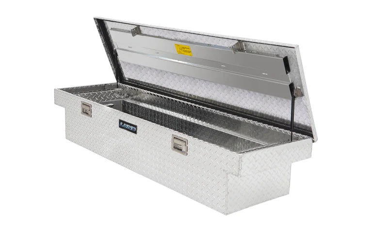 Lund 67-99 Chevy CK Ultima Single Lid Crossover Tool Box - Brite - Installation View
