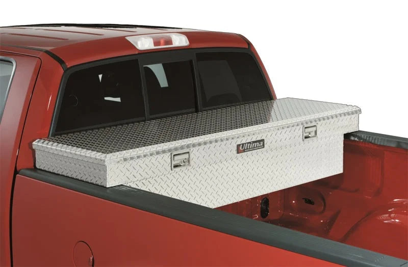 Lund 82-05 Chevy S10 (Long Bed) Ultima Single Lid Crossover Tool Box - Brite - Side View