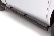 Load image into Gallery viewer, Lund 99-13 Chevy Silverado 1500 Ext. Cab (6.5ft. Bed) 5in. Oval WTW Steel Nerf Bars - Black - Side View