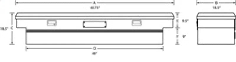 Lund Universal Alum Flush Mount Box - Brite - Back View