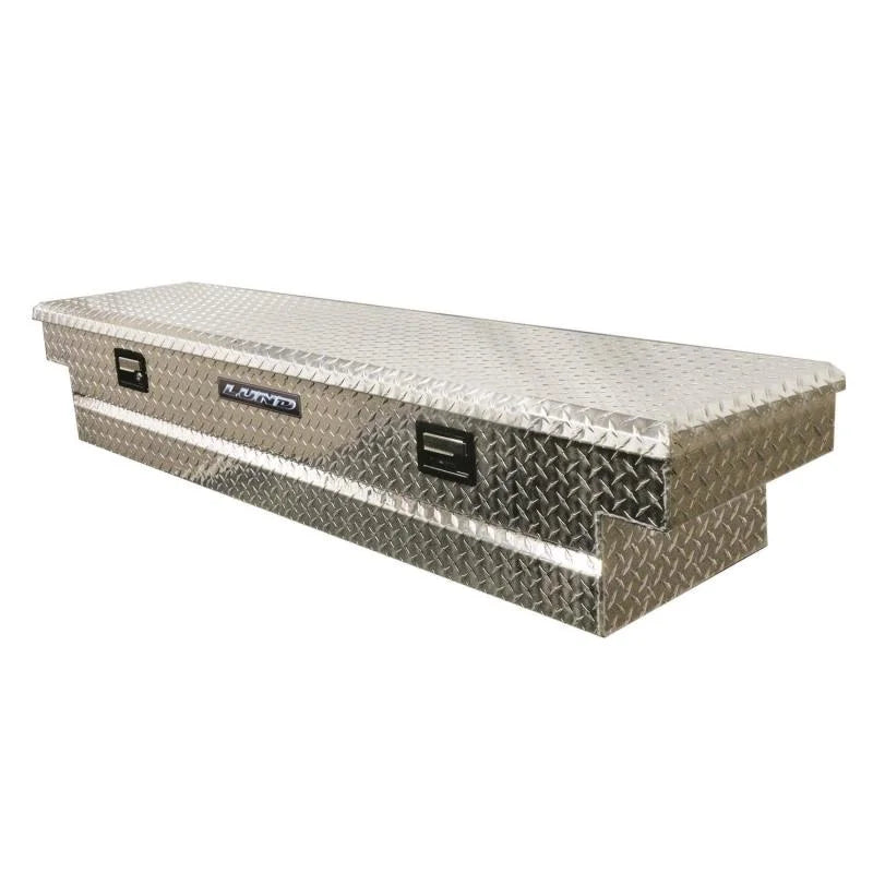 Lund Universal Aluminum Single Lid Cross Bed Box - Brite - Side View