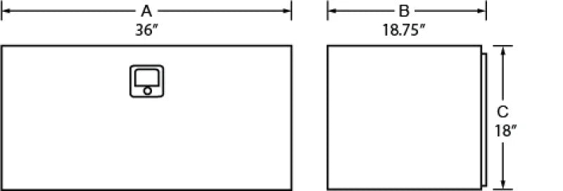 Lund Universal Aluminum Underbody Box - Brite - Side View