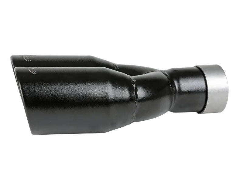 MACH Force-Xp 409 Stainless Steel Clamp-on Exhaust Tip 2.5in Inlet 3.5in Outlet - Black - Side View