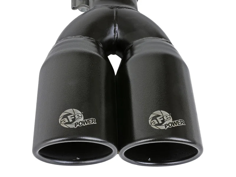 MACH Force-Xp 409 Stainless Steel Clamp-on Exhaust Tip 2.5in Inlet 3.5in Outlet - Black - Back View