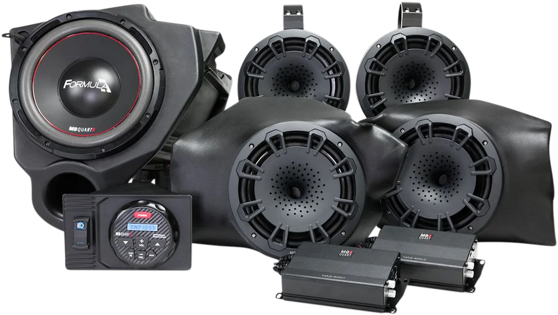 MB Quart 800W Audio System - 4 Speakers 2 Amplifiers - RZR MBQR-STG5-2 - Side View