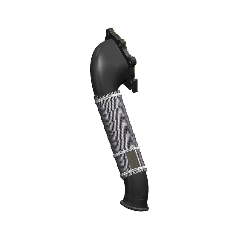MBRP 01-04 Chev/GMC 6.6L Duramax 3in Black Turbo Down Pipe - Side View