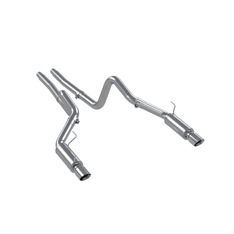 MBRP 05-09 Ford Shelby GT500 / GT Dual Split Rear Race Version, T409 4in Tips Exhaust System - Side View