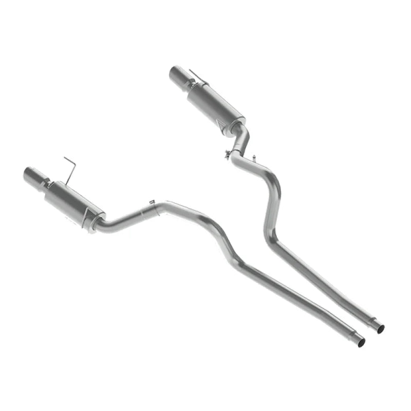 MBRP 05-09 Ford Shelby GT500 / GT Dual Split Rear Street Version 4in Tips T409 Exhaust System - Side View