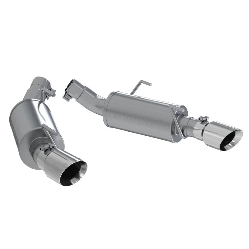 MBRP 05-10 Ford Mustang GT 5.0/Shelby GT500 Dual Mufflers Axle Back Split Rear AL - Side View