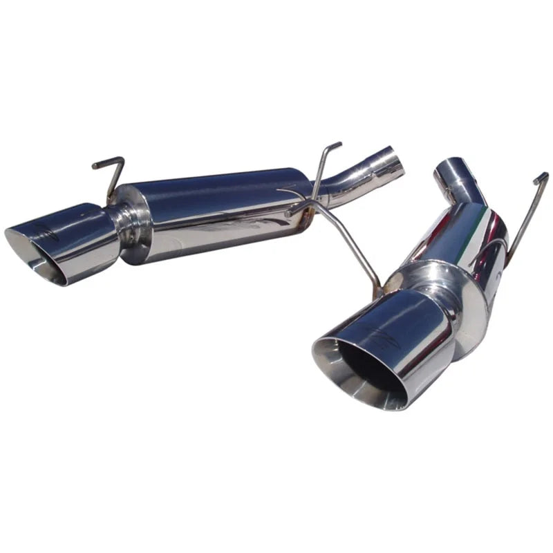 MBRP 05-10 Ford Mustang GT 5.0/Shelby GT500 Dual Mufflers Axle Back Split Rear T304 - Side View
