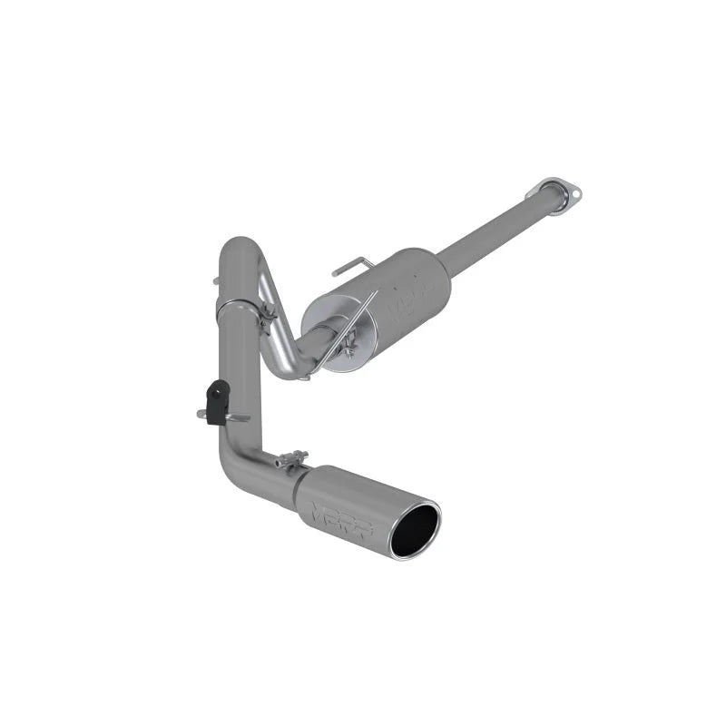 MBRP 05-13 Toyota Tacoma 4.0L EC/CC Cat Back Single Exit Aluminized Exhaust - Side View