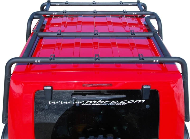 MBRP 07-10 Jeep Wrangler JK Front Roof Rack Extension (2 Door) Black Coated - Detail View