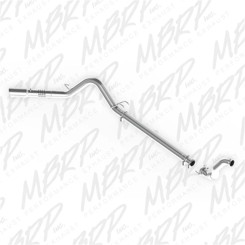 MBRP 08-10 Ford 6.4L F250/350/450 4 inch Filter Back Single Side Exit Aluminum and Down Pipe - Main Product View