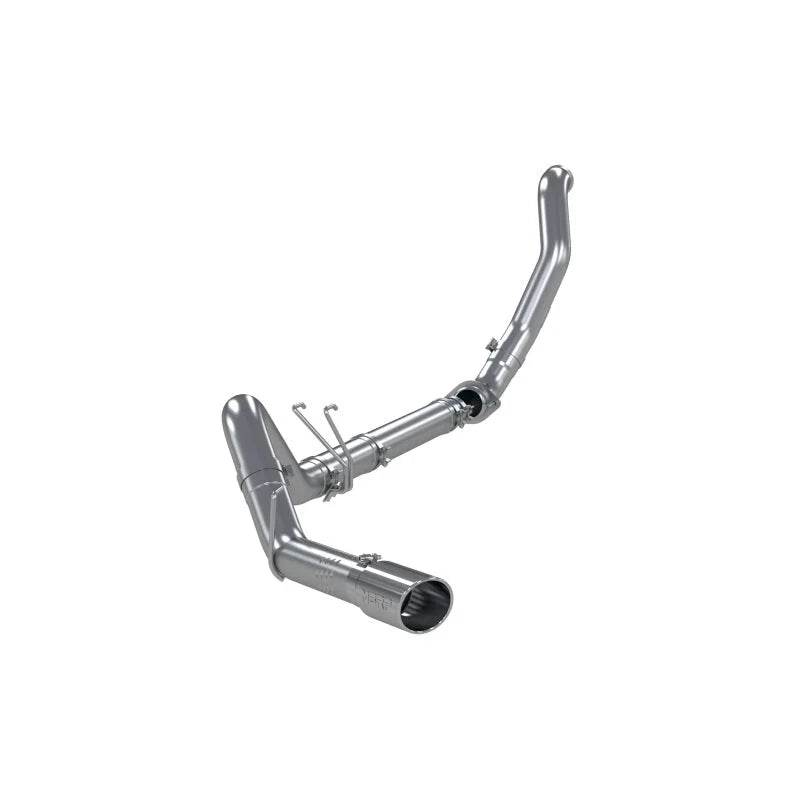 MBRP 08-10 Ford 6.4L F250/350/450 4 inch Filter Back Single Side Exit Aluminum and Down Pipe - Side View