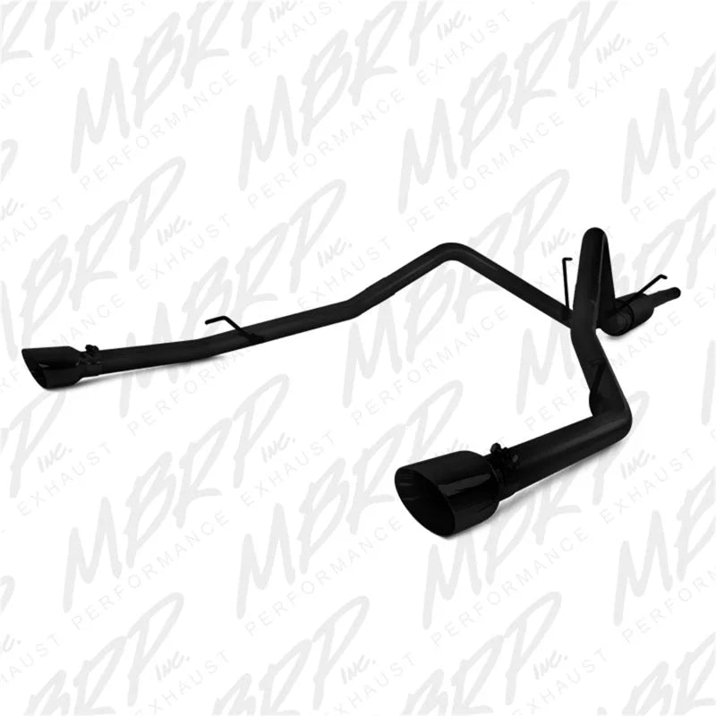 MBRP 09-14 Dodge Ram 1500 5.7L Cat-Back Dual Split Rear (Through Stock Bumper) AL - Black - Main Product View