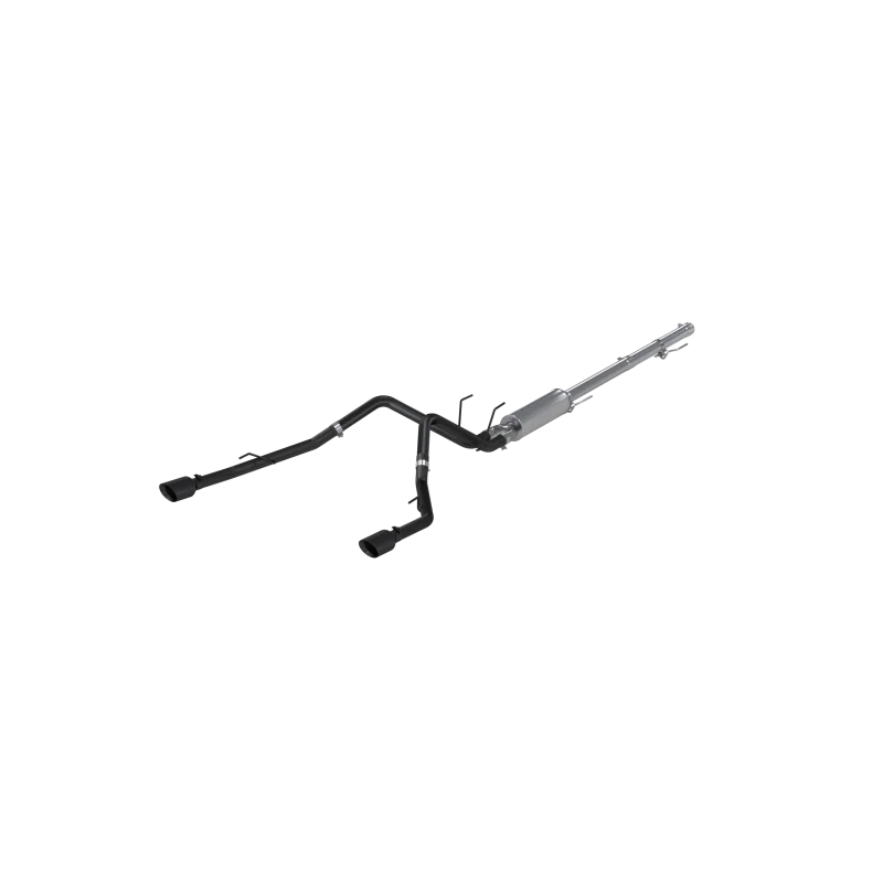 MBRP 09-14 Dodge Ram 1500 5.7L Cat-Back Dual Split Rear (Through Stock Bumper) AL - Black - Side View