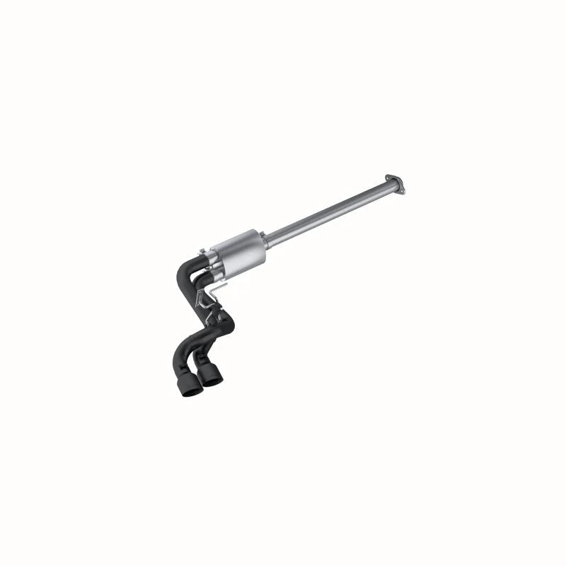 MBRP 09-14 Ford F150 Pre-Axle 4.5in OD Tips Dual Outlet 3in Black Coated Cat Back Exhaust - Side View