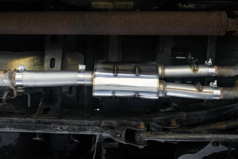 MBRP 09-18 Ram 1500 (19+ Classic) 5.7L Hemi Performance XP Series T409 Muffler - Side View