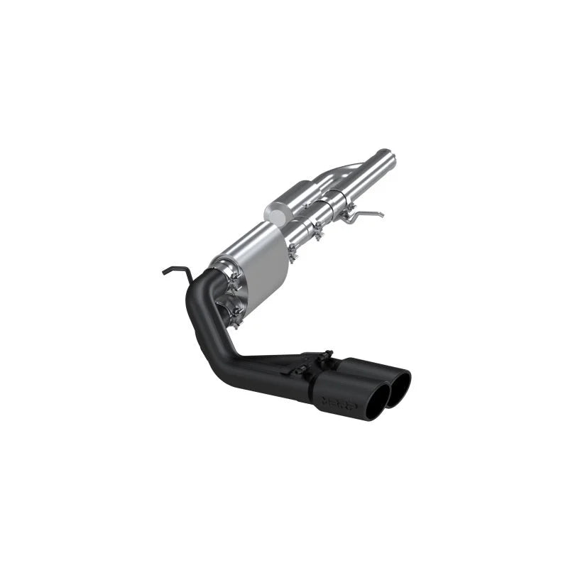 MBRP 09+ Chevrolet Silverado 1500 3in Cat Back Pre-Axle Dual Outlet w/ 4in Tip - Black - Main Product View