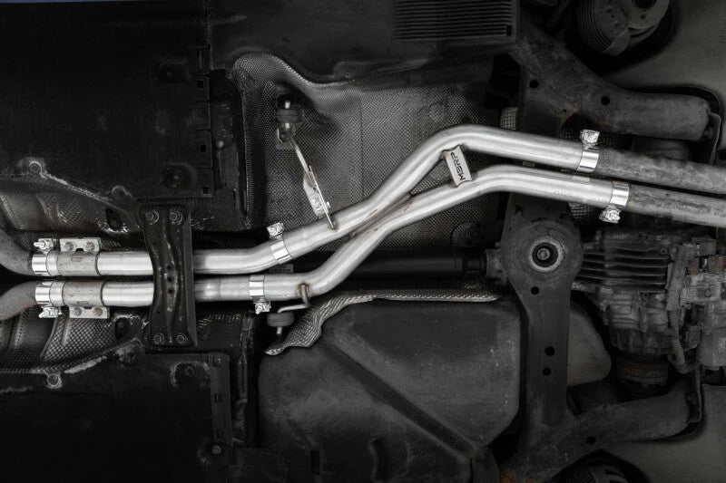 MBRP 10-16 Audi S4/S5 3.0TFSI B8/B8.5 T304 Stainless Steel 2.25in Muffler Bypass - Side View