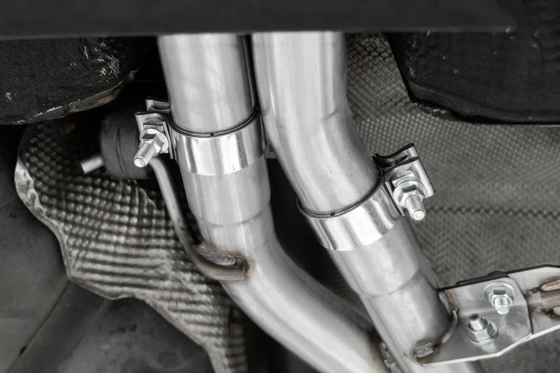 MBRP 10-16 Audi S4/S5 3.0TFSI B8/B8.5 T304 Stainless Steel 2.25in Muffler Bypass - Back View