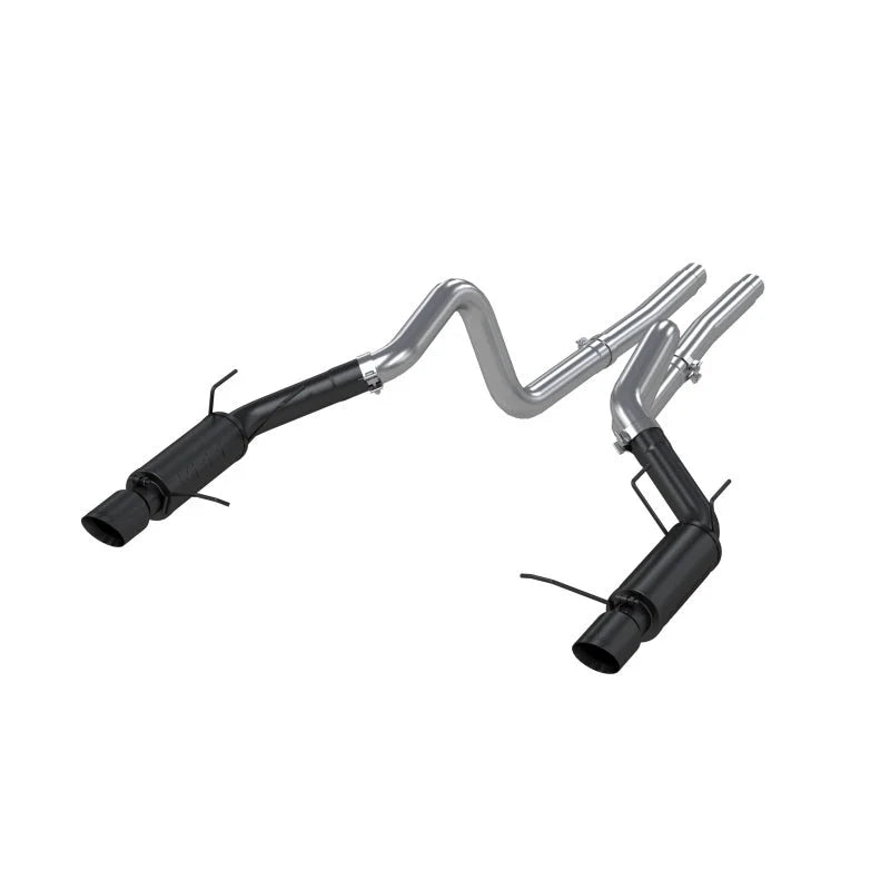 MBRP 11-14 Ford Mustang GT 5.0L 3in Cat Back Dual Split Rear Race Version 4in Tips - Black - Main Product View
