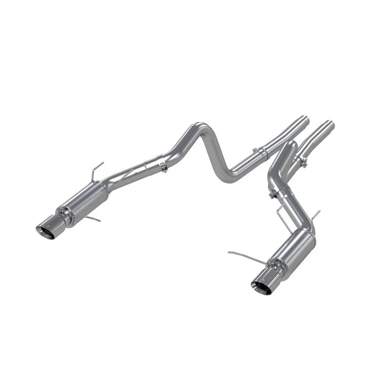 MBRP 11-14 Ford Mustang GT 5.0L Dual Split Rear Race Version AL 3in Cat Back Exhaust System - Side View