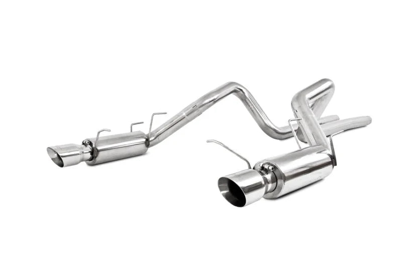 MBRP 11-14 Ford Mustang GT 5.0L Dual Split Rear Race Version T409 3in Cat Back Exhaust System - Main Product View