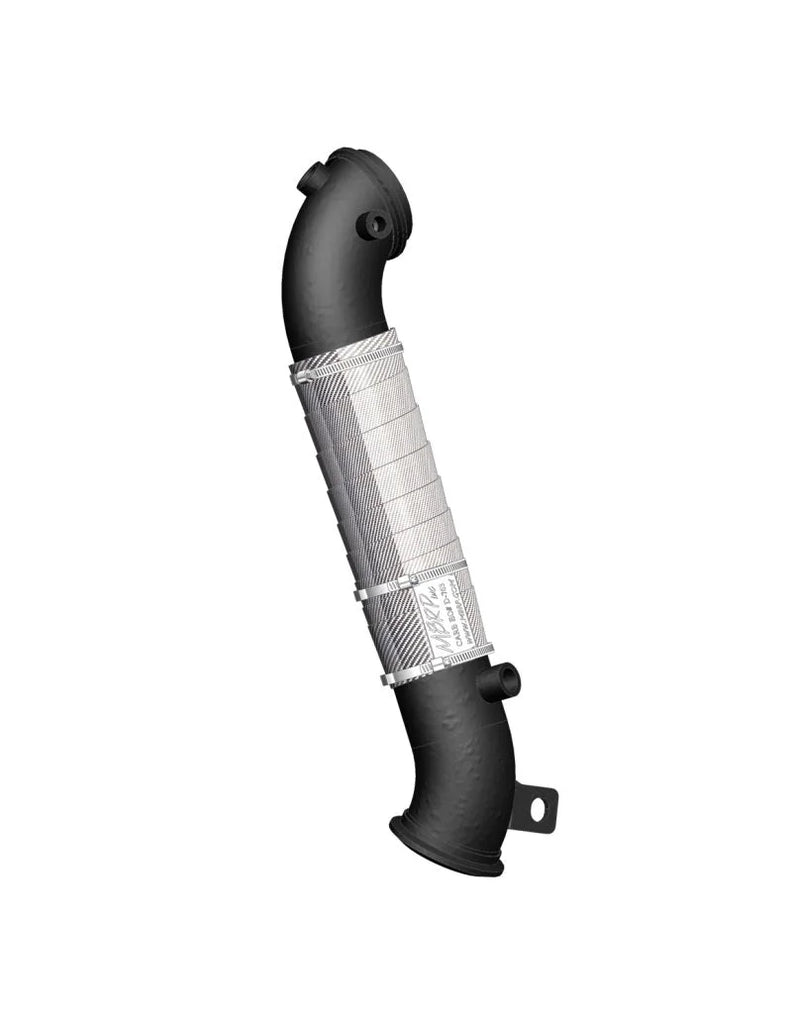 MBRP 11-15 Chev/GMC 6.6L Duramax 3in Black Turbo Down Pipe - Side View
