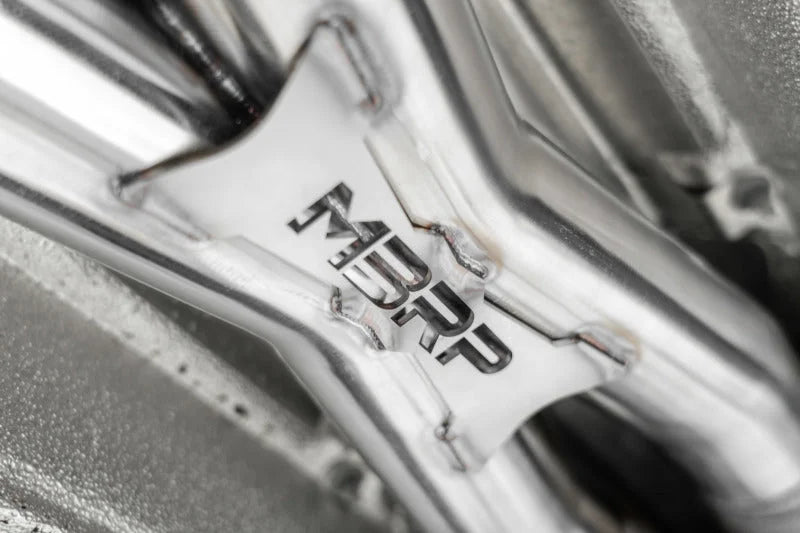 MBRP 12-21 Ferrari 812SF/812GTS/F12 6.3L/ 6.5L 3in Resonator Delete X-Pipe - T304 - Back View