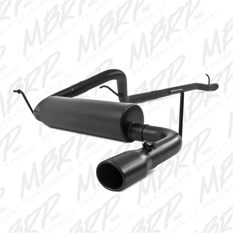 MBRP 12 Jeep Wrangler/ Rubicon 3.6L Cat Back Single Rear Exit Black Exhaust - Main Product View