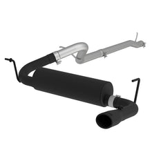 Load image into Gallery viewer, MBRP 12 Jeep Wrangler/ Rubicon 3.6L Cat Back Single Rear Exit Black Exhaust - Side View