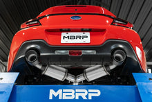 Load image into Gallery viewer, MBRP 13-16 Subaru BRZ 2.0L/ 2.4L 3in Dual Split Rear Cat Back w/Burnt End Tips- T304 - Side View