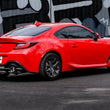 Load image into Gallery viewer, MBRP 13-16 Subaru BRZ 2.0L/ 2.4L 3in Dual Split Rear Cat Back w/CF Tips- T304 - Installation View