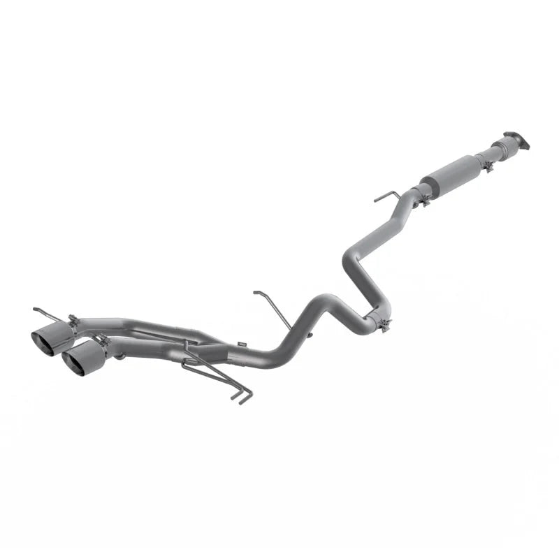 MBRP 13-18 Hyundai Veloster Turbo 2.5in T304 w/ 4in. OD Tips - Cat Back Dual Exit - Side View