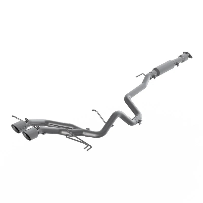 MBRP 13-18 Hyundai Veloster Turbo 4.0in OD Tips Dual Outlet 2-1/2in AL Cat Back - Side View
