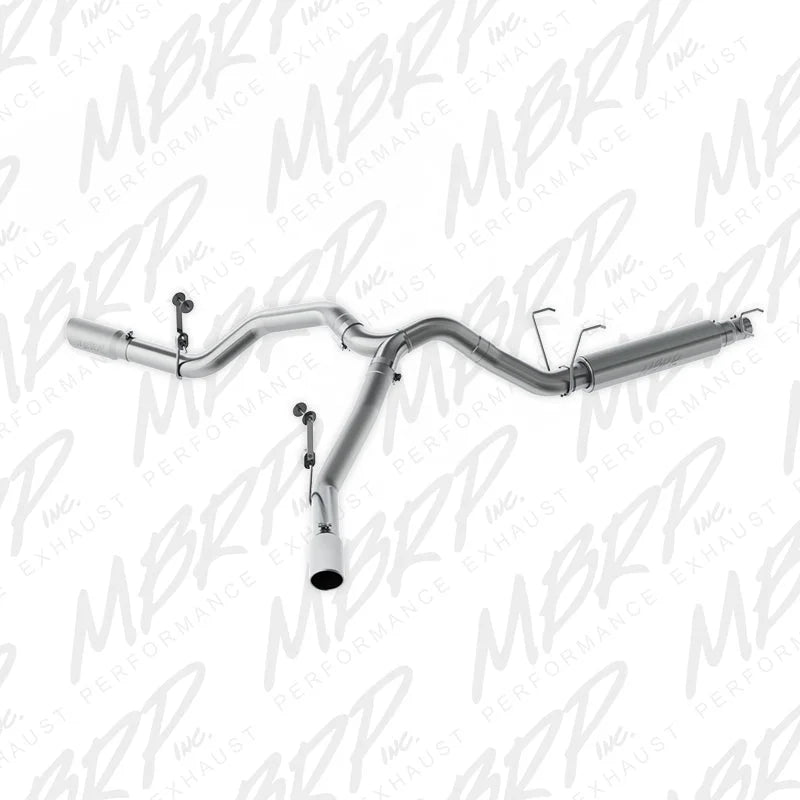 MBRP 14-16 Ram 2500/3500 6.4L 4in AL Single Side Dual Outlet Cat Back Exhaust - Side View