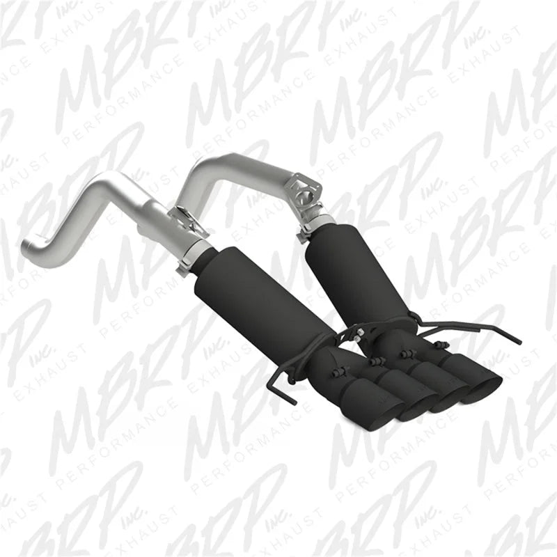 MBRP 14-19 Chevy Corvette V8 6.2L 3in Black Dual Cat Back w/ 4in Quad Dual Wall Tips - Side View