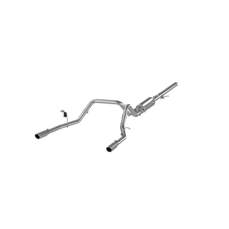 MBRP 14 Chevy/GMC 1500 Silverado/Sierra 4.3L V6/5.3L V8 Dual Split Rear T409 3in Cat Back Exhaust - Side View