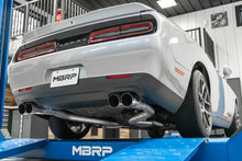 Load image into Gallery viewer, MBRP 15-16 Dodge Challenger 5.7L HEMI Cat Back Dual Split Rear - Installation View