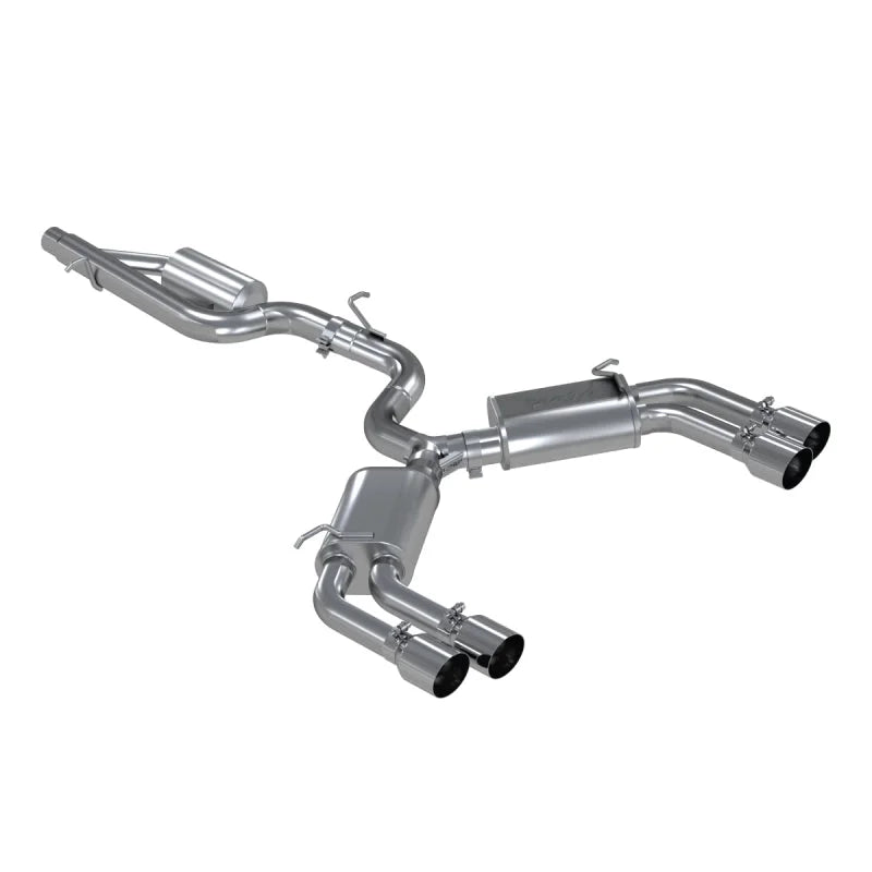 MBRP 15-18 Audi S3 304SS 3in Quad Split Rear Exit C/B System - Main Product View
