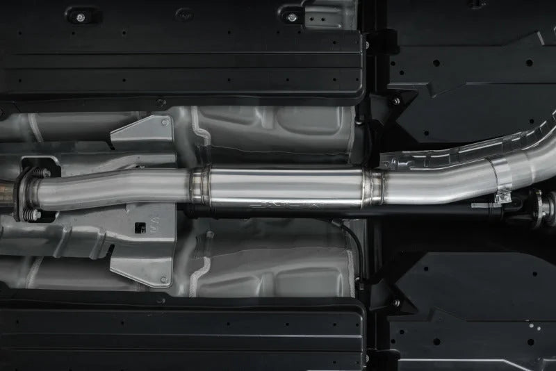 MBRP 15-19 Subaru WRX 2.0L/STI 2.5L 3in Dual Split Rear Exit w/ 3.5in CF Tips - T304 (Race Version) - Side View