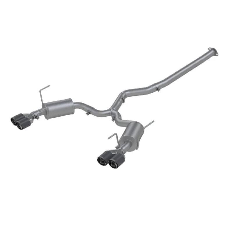 MBRP 15-19 Subaru WRX 2.0L/STI 2.5L 3in Dual Split Rear Exit w/ 3.5in CF Tips - T304 Street Version - Main Product View