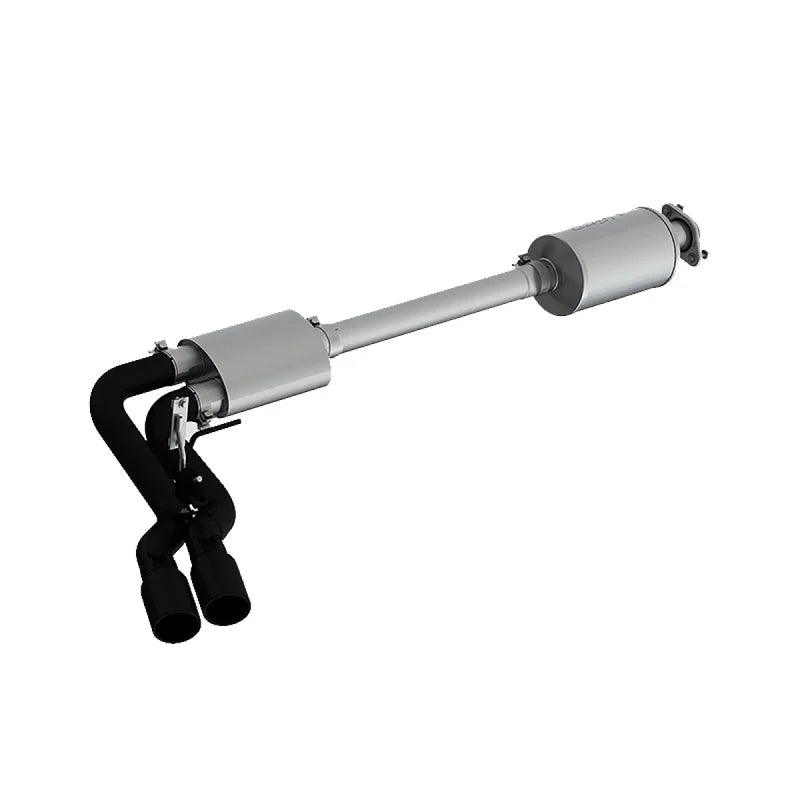 MBRP 15-20 Ford F150 Pre-Axle 4in OD Tips Dual Outlet 3in Black Coated Cat Back Exhaust - Main Product View