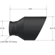 Load image into Gallery viewer, MBRP 15-23 Dodge Charger 5.7L/6.2L/6.4L T304 3in ID / 5in OD Out / 8in Length Angle Cut Black Tip - Side View