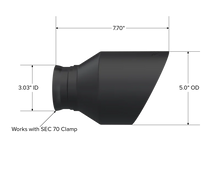 Load image into Gallery viewer, MBRP 15-23 Dodge Charger 5.7L/6.2L/6.4L T304 3in ID / 5in OD Out / 8in Length Angle Cut Black Tip - Side View
