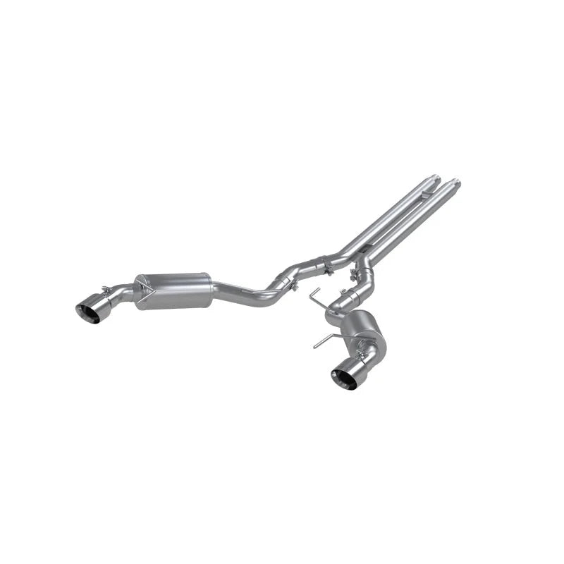 MBRP 15 Ford Mustang GT 5.0 3in Cat Back Dual Split Rear Street Version 4.5in Tips - T409 - Side View