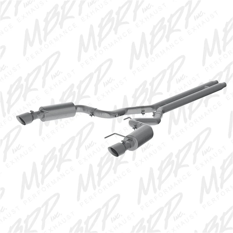 MBRP 15 Ford Mustang GT 5.0 Convertible T409 3in Cat Back Dual Split Rear Exit (Street Version) - Side View