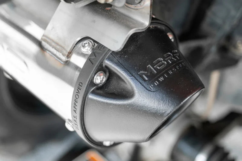 MBRP 15-Up Can-Am OUtlander 450/500/570 US Market Only 5in Performance Series T304 Slip-on Exhaust - Back View