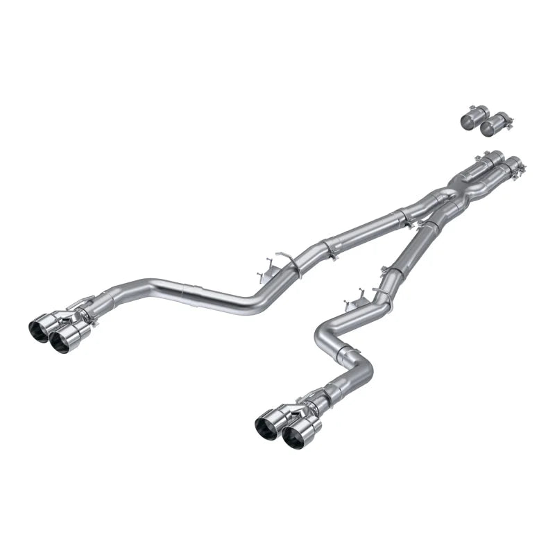 MBRP 15-Up Challenger 5.7L /  17-Up 6.2L/6.4L 3in Race Series Cat-Back w/ Quad Tips AS Exhaust - Main Product View
